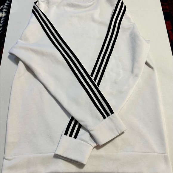 Adidas Originals Crewneck Sweatshirt | White Black Stripes | Men’s L - Picture 5 of 5